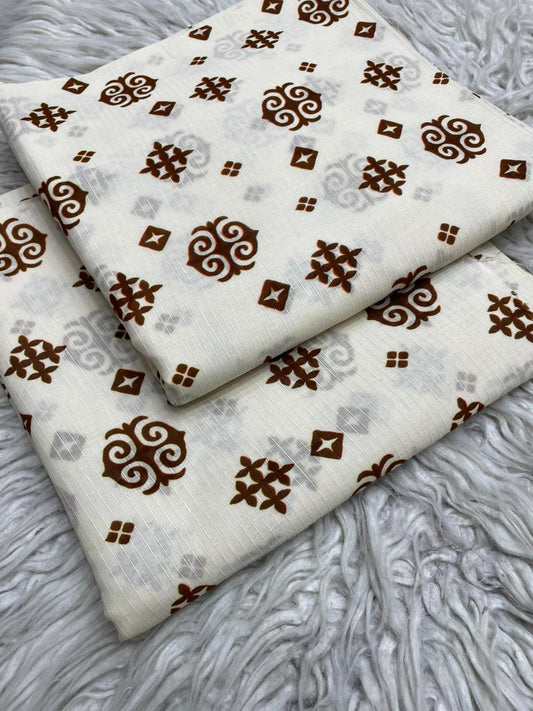 2Pc Lawn Bana Dora Suit Vol-6193