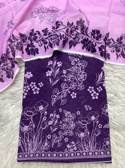 2Pc Slub Lawn Kameez & Dupatta Vol-3210