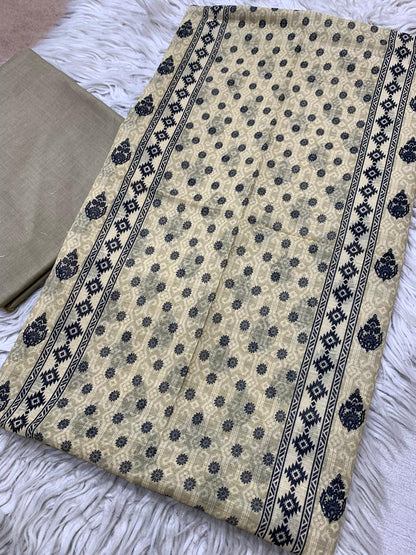 2pc Sapphire Lawn Bana Dora Kameez & Dyed Trouser Suit 0184