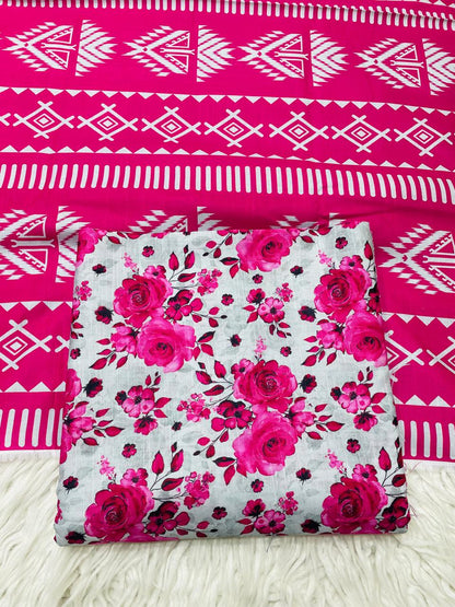 3Pc Slub Khaddar Allover Suit - 0092