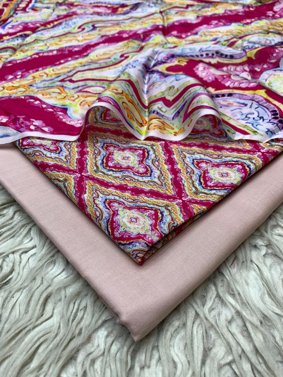 90x88 3Pc Premium Lawn Suit Vol-005