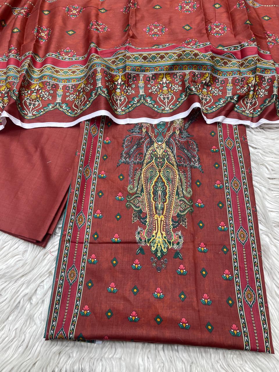 2Pc Lawn Kameez & Dupatta Suit 0142