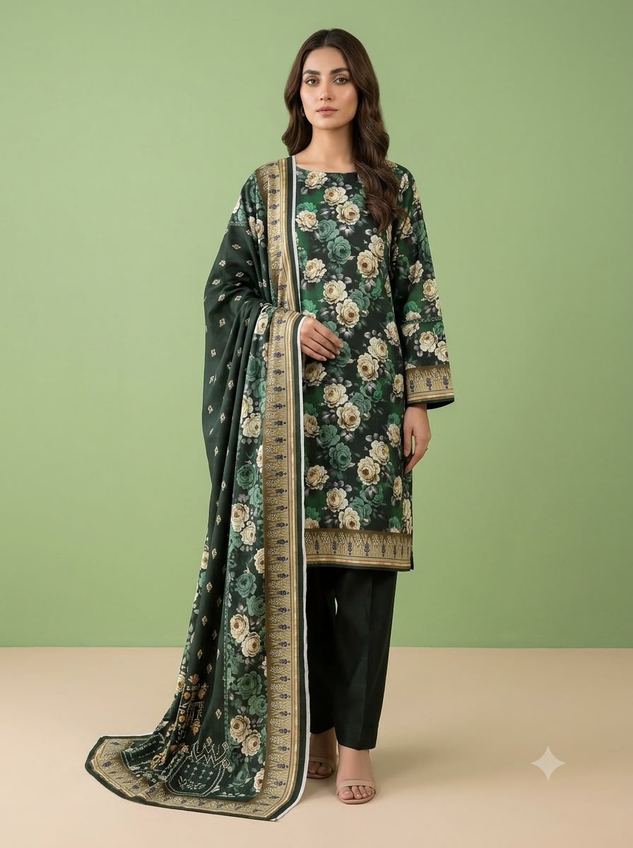 3Pc Slub Khaddar Unstitched Suit 24