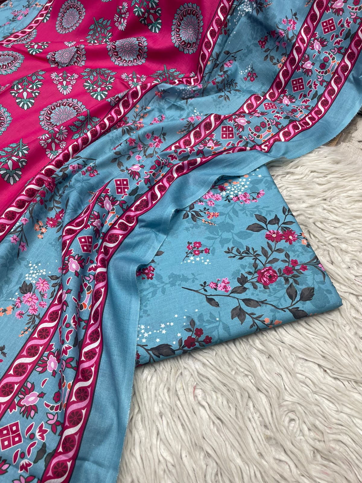3Pc Same Digital Printed Lawn Suit 487