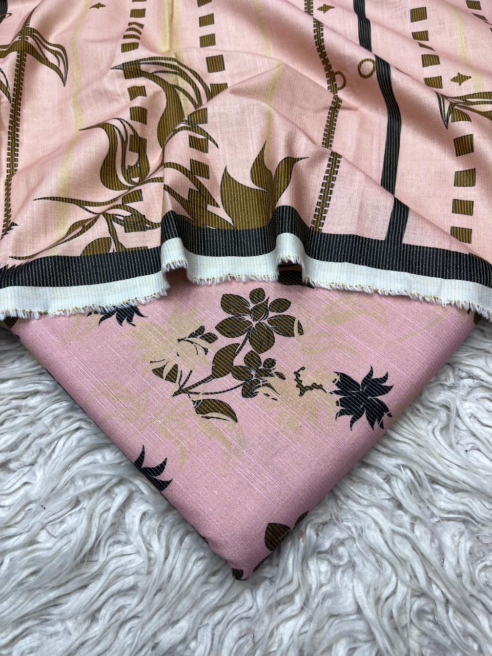 3Pc Chamki Khaddar Allover Unstitched Suit Vol-0136