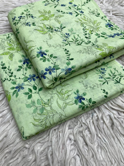 2Pc Supima Cross Slub Lawn Suit  Vol-25