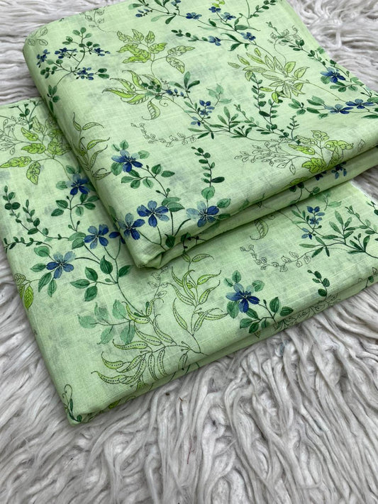 2Pc Supima Cross Slub Lawn Suit  Vol-25