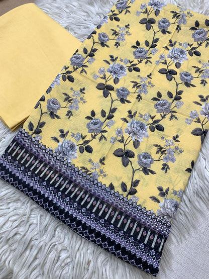 2pc Sapphire Lawn Bana Dora Kameez & Dyed Trouser Suit Vol-0184