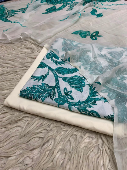 90x88 3Pc Premium Lawn Suit Vol-0020