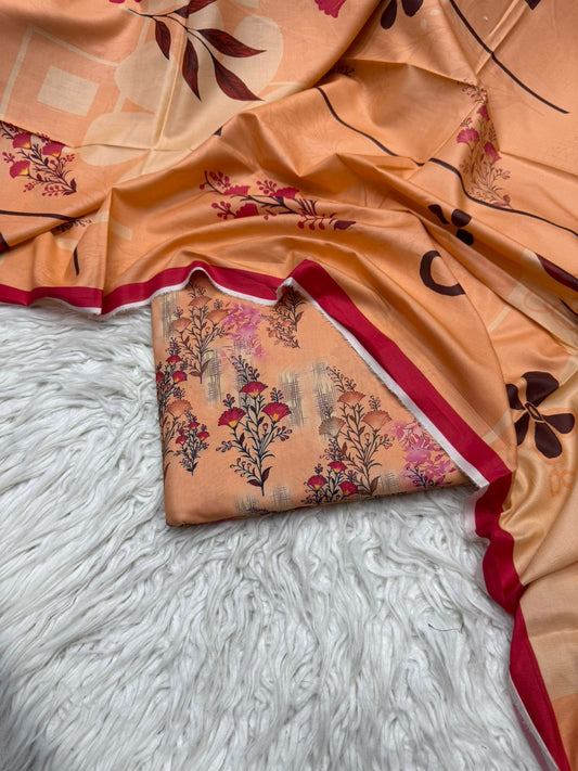 3Pc Linen Allover Suit VOL-0066