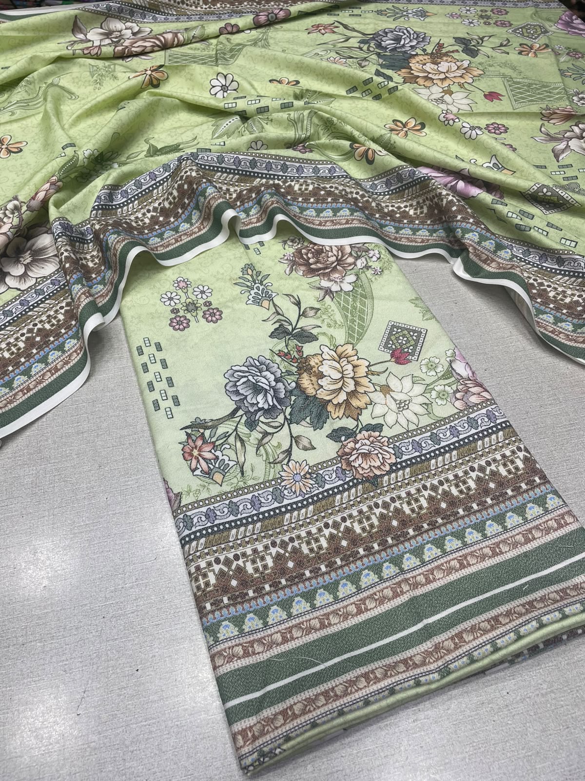 2Pc Dhanak Kameez & Dupatta Unstitched Suit 74