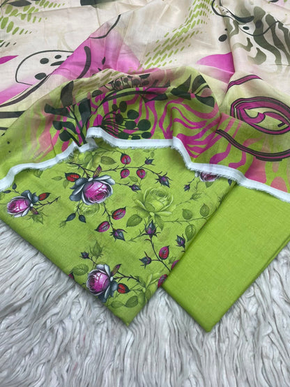 3Pc Lawn Digital Printed Unstitched Suit 15