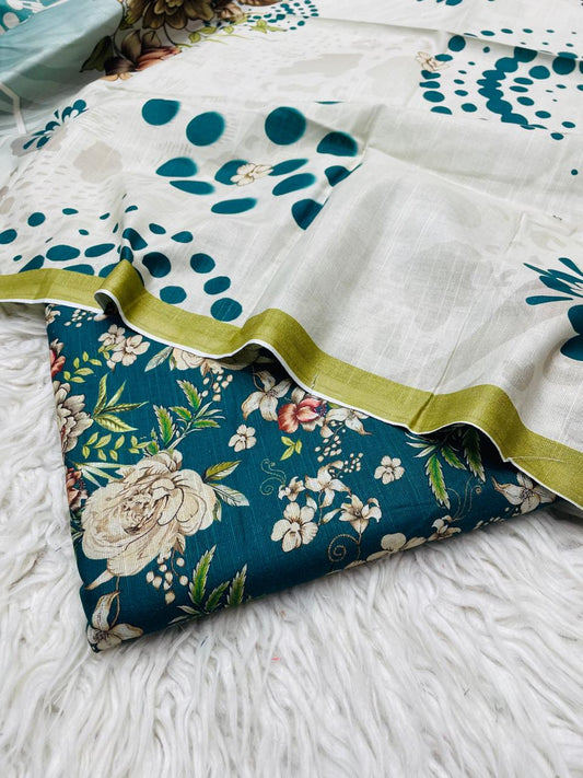 3 PC Slub Khaddar Allover Unstitched Suit Vol-0120