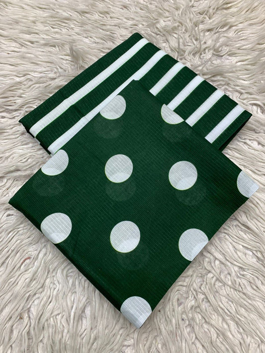 2Pc Lawn Bana Dora Polka Dots  Kameez & Trouser Suit Vol-6208