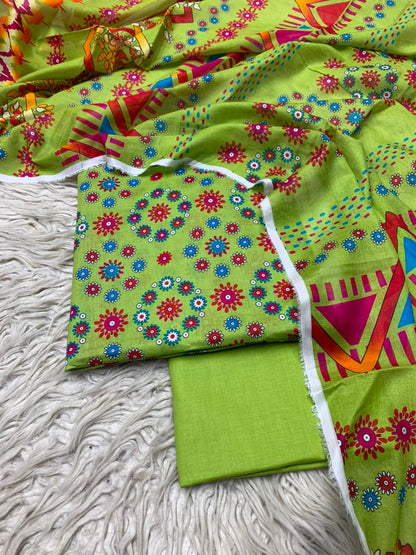 3Pc Lawn Digital Printed Unstitched Suit 15