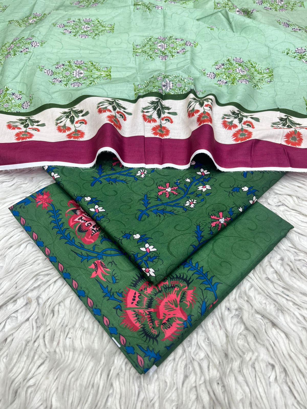 3 Peice Supima Lawn Suit Vol-698
