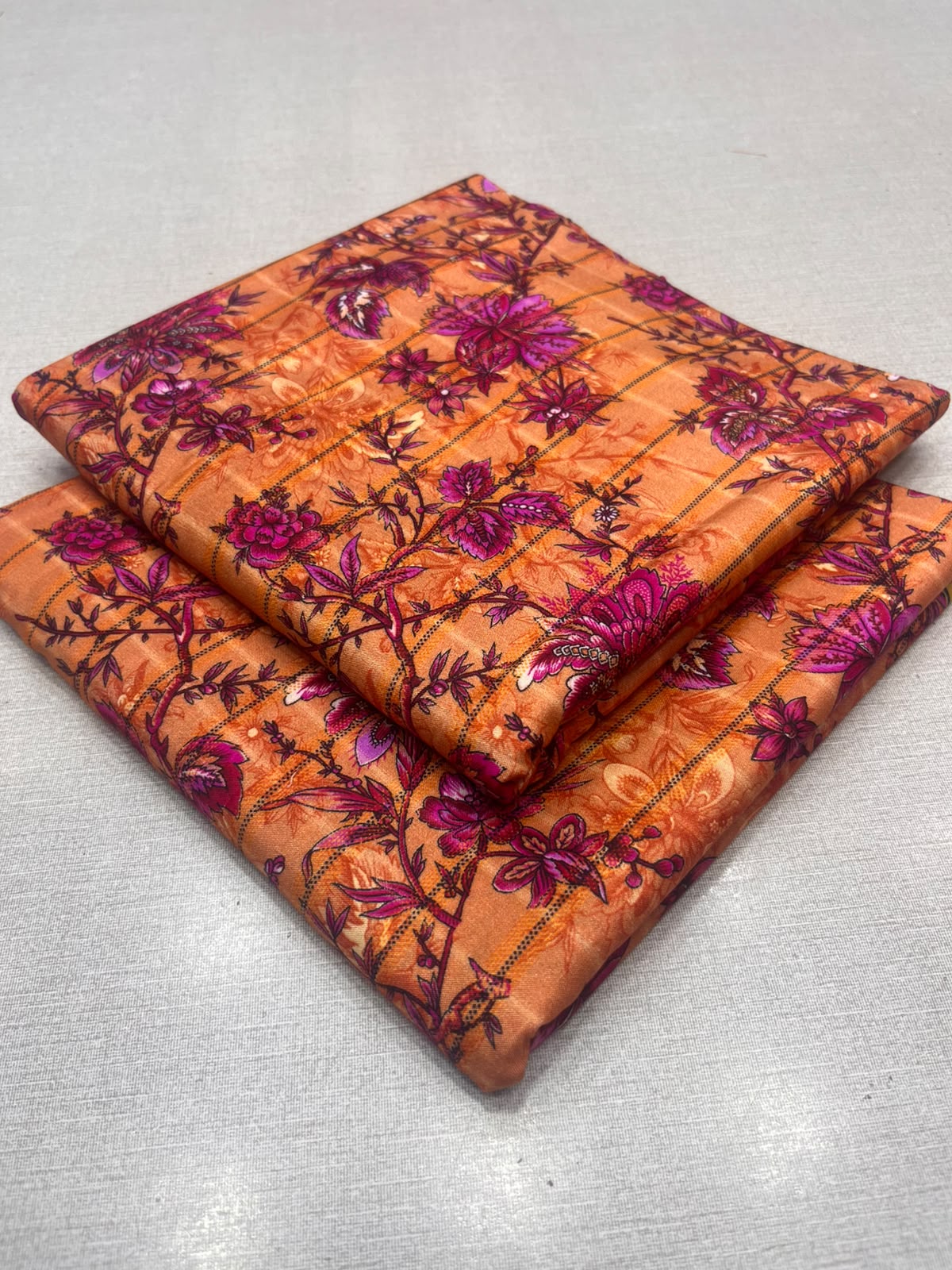 2Pc Zari Linen Same Printed Unstitched Suit 296