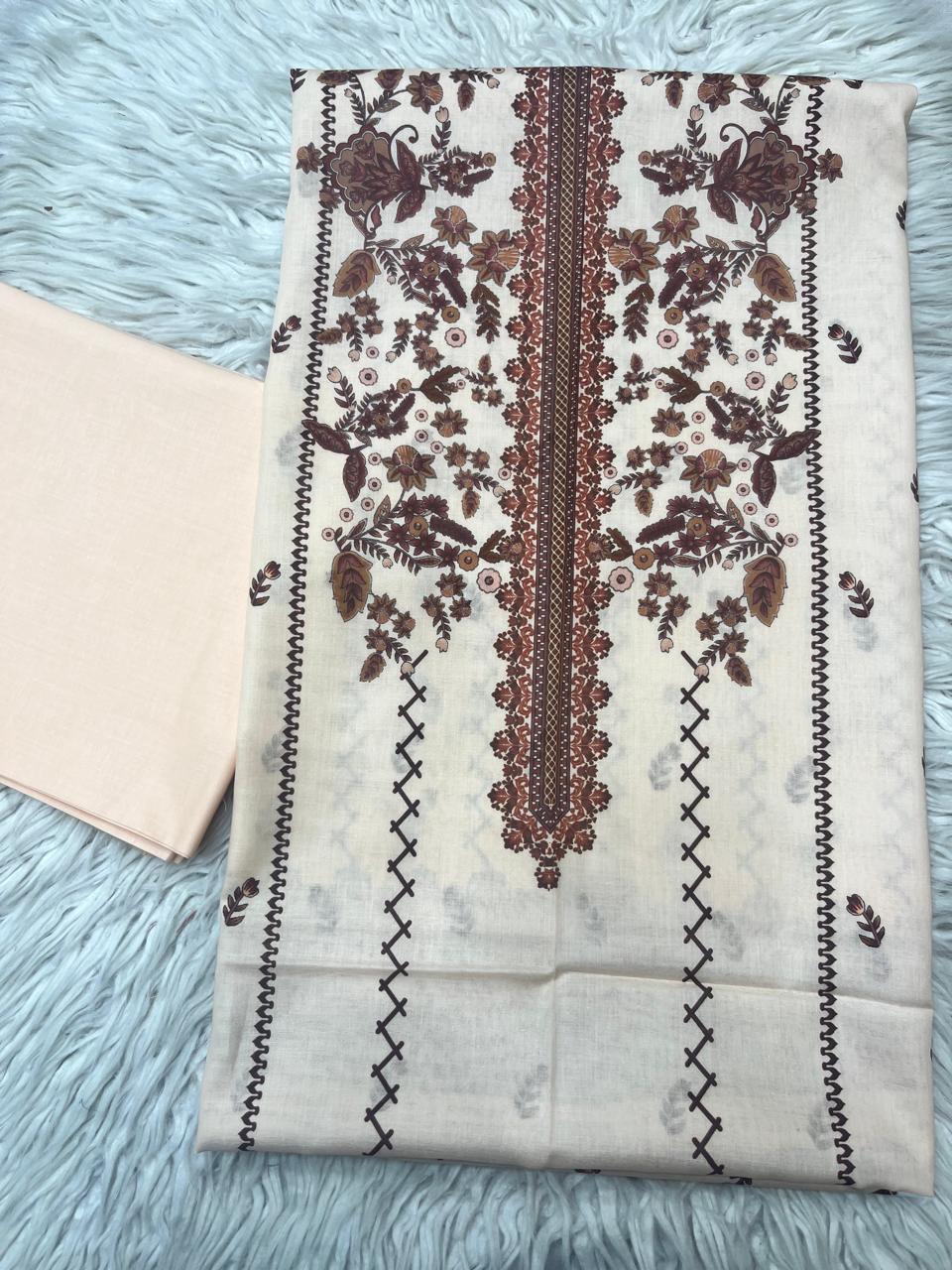 90x88 2Pc Lawn Kameez & Dyed Trouser Suit Vol-001