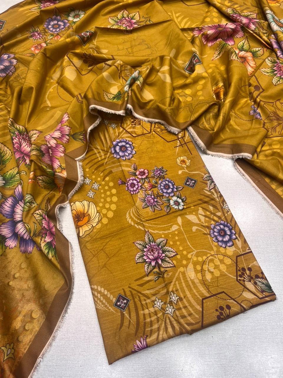 2Pc Dhanak Kameez & Dupatta Unstitched Suit 76