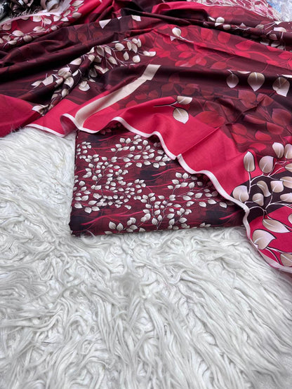 3Pc Slub Khaddar Allover Suit - 0083