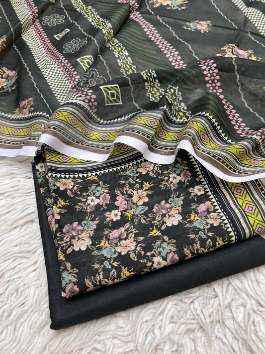 3Pc Lawn Tana Dora Printed Suit Vol-0177