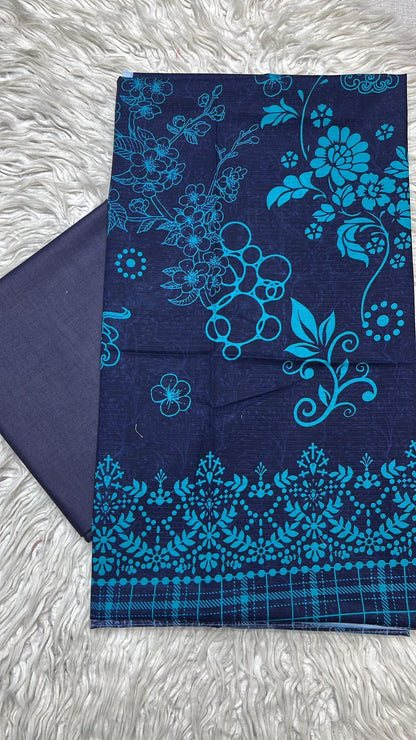 2pc Lawn Bana Dora Kameez & Dyed Trouser Suit Vol-709 A