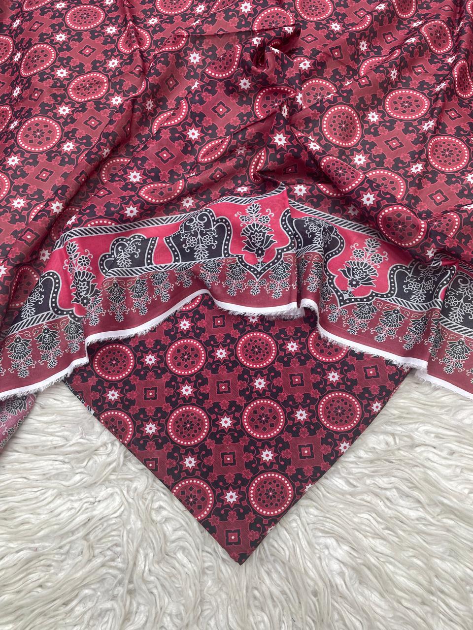 2Pc Stylo Lawn Kameez & Dupatta Printed Suit 02