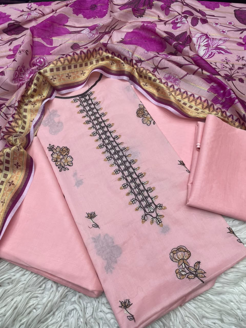 3Piece Embroidered Ricamo Dress