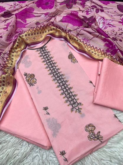 3Piece Embroidered Ricamo Dress