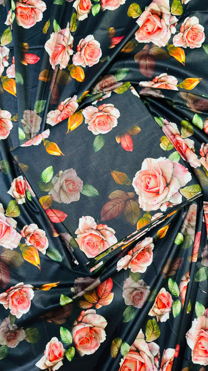 2 PC Linen Allover Unstitched Suit D-27228