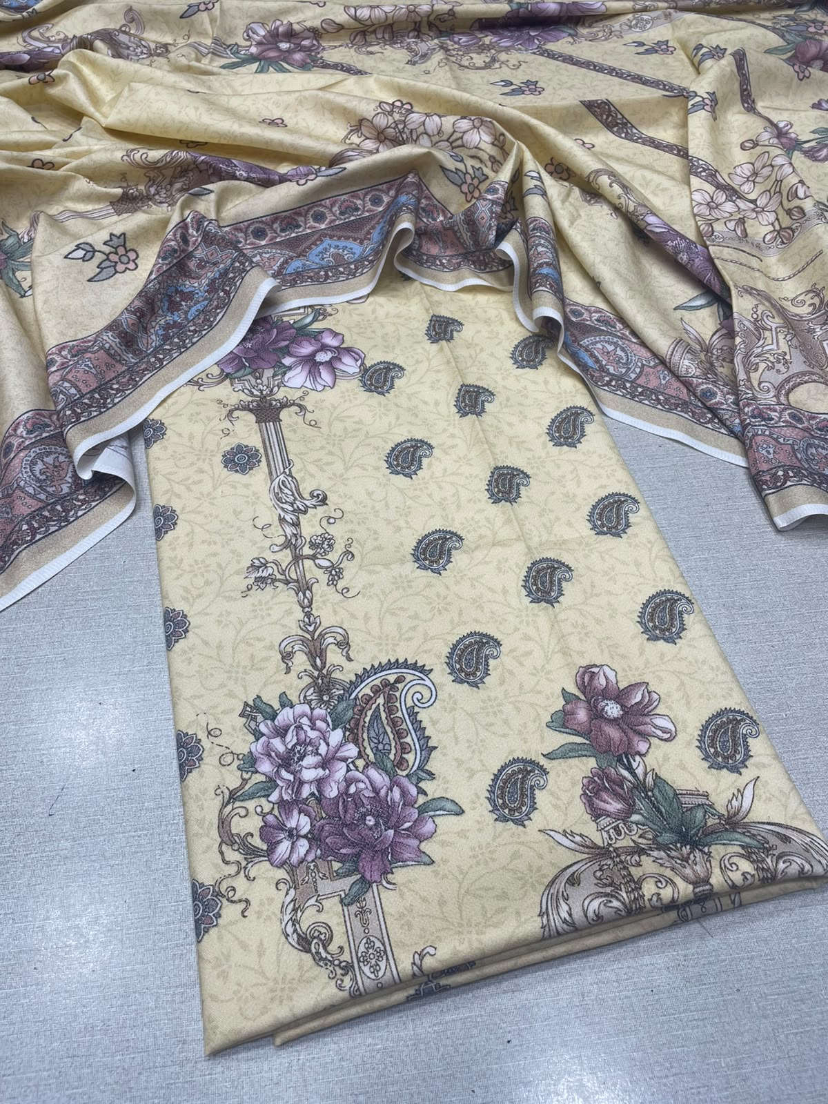 2Pc Dhanak Kameez & Dupatta Unstitched Suit 74