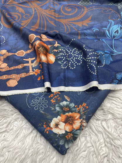 3Pc Chamki Khaddar Unstitched Suit Vol-452