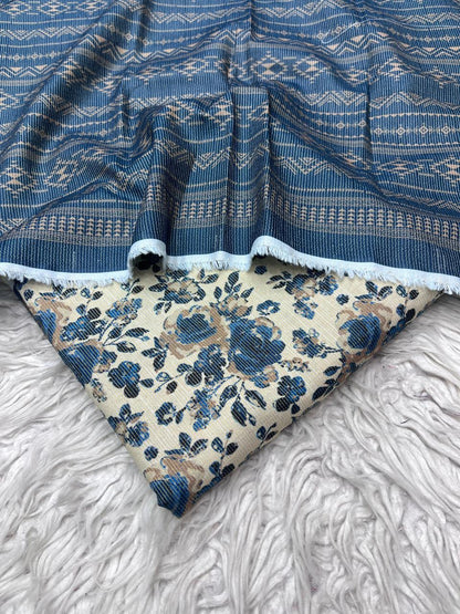 3Pc Chamki Khaddar Allover Unstitched Suit Vol-0136