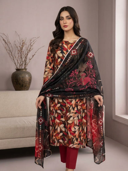 3Pc Zobia Lawn Unstitched Suit 29