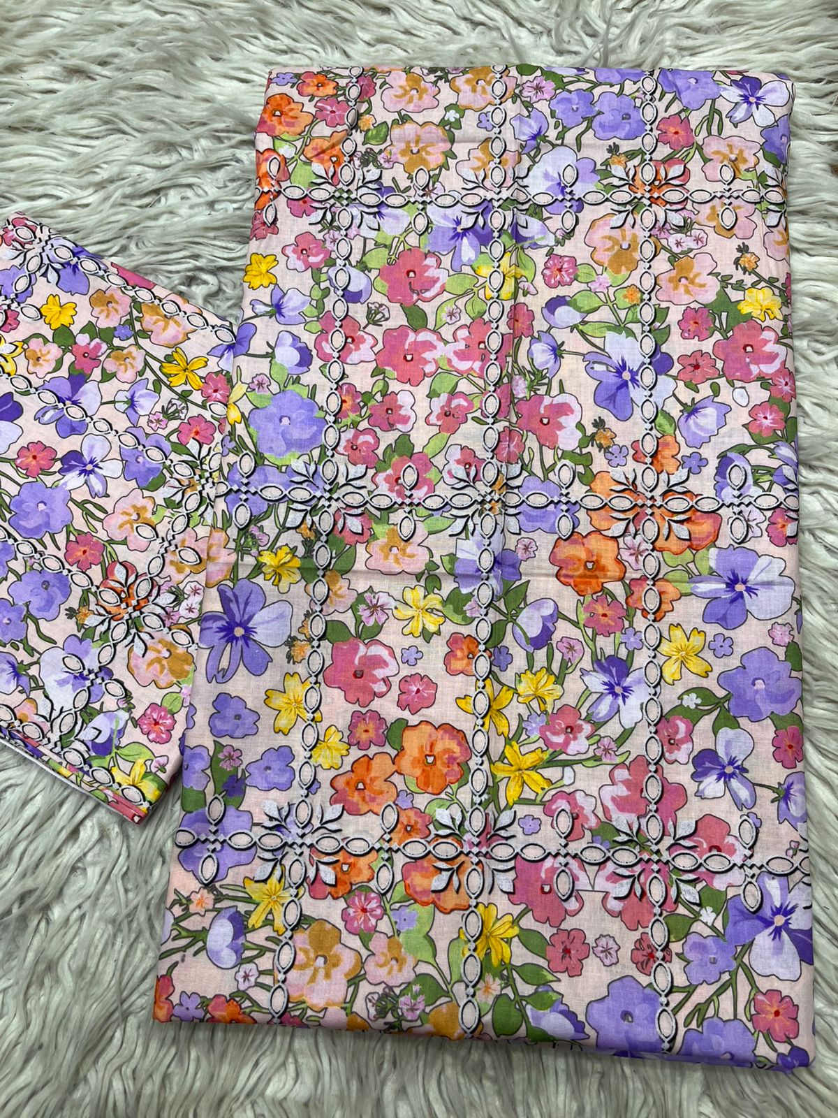 2Pc Supima Lawn Kameez & Trouser Printed Suit  Vol-02