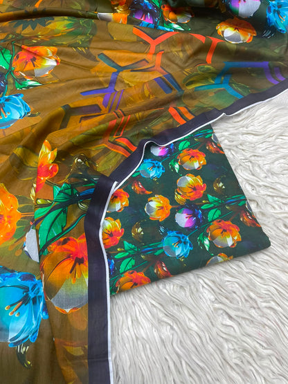 3Pc Same Digital Printed Lawn Suit 879