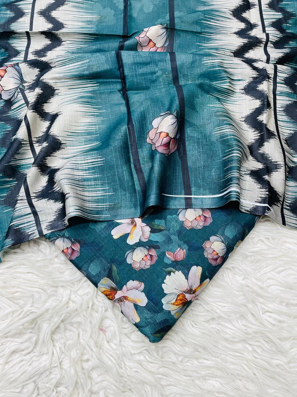 3 PC Slub Khaddar Allover Unstitched Suit Vol-0120