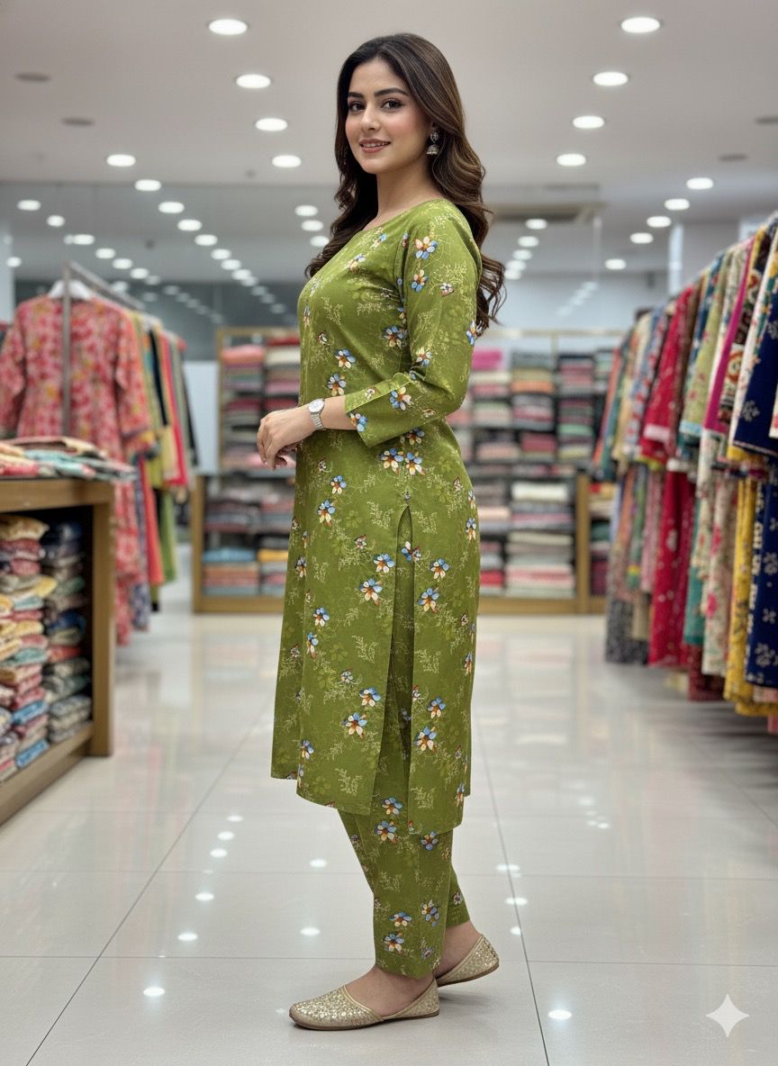 2Piece Taweera Cotton Allover Suit D-40817