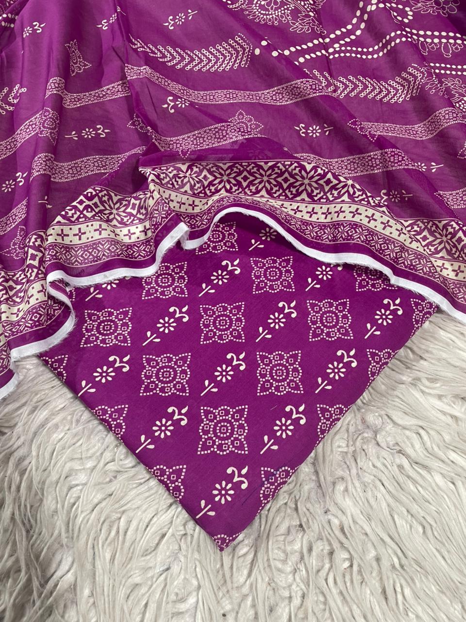 3Pc Supima Lawn Unstitched Suit 1432