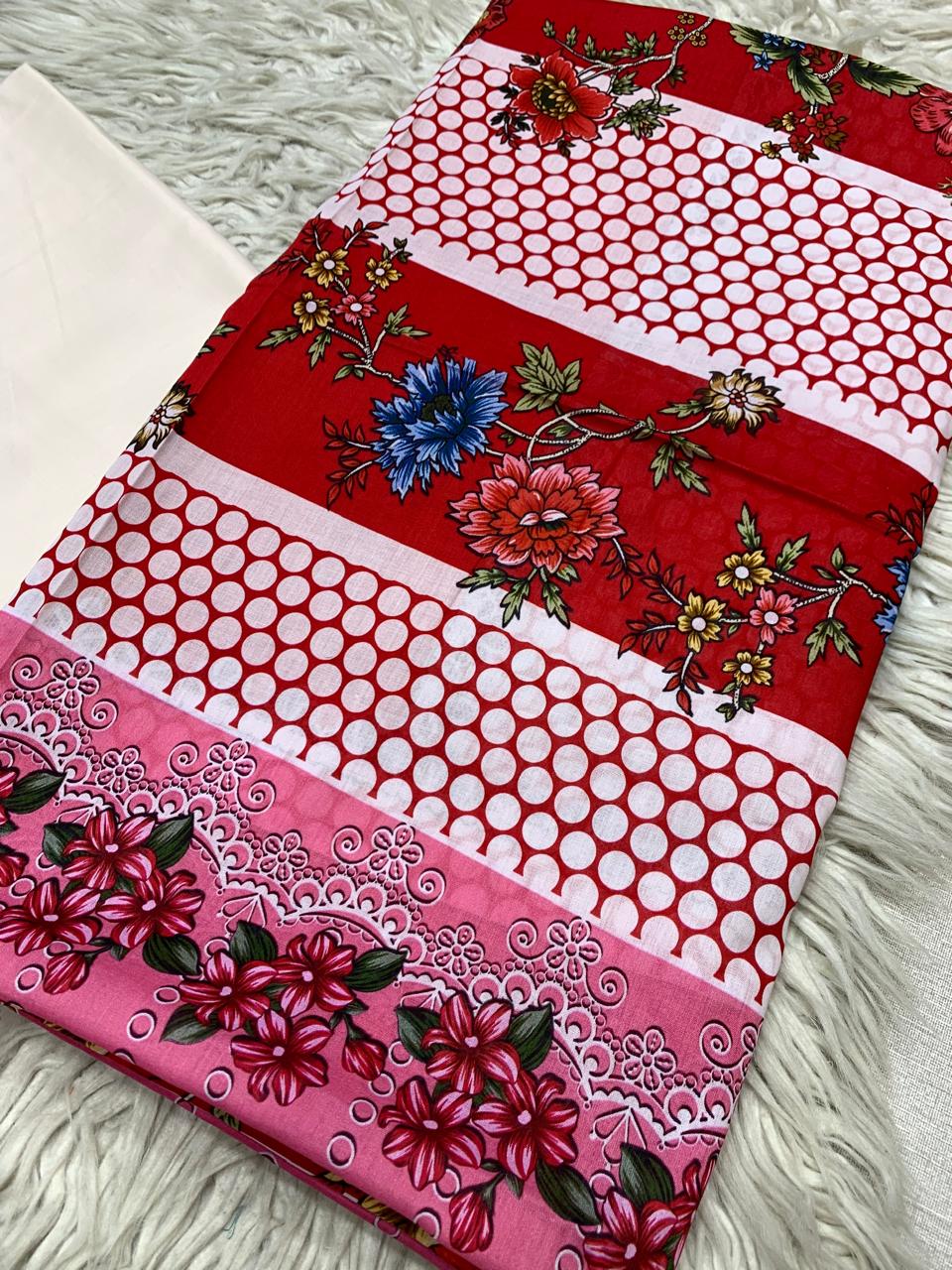 2Pc Printed Lawn Unstitched Suit 1028