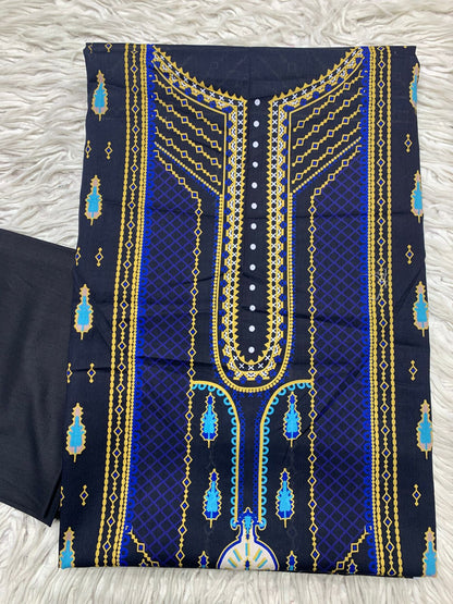 2Pc Bin Noor Fab Lawn Kameez & Dyed Trouser Suit Vol-39