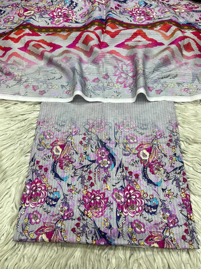 2Pc Sapphire Lawn Bana Dora Kameez & Printed Lawn Duppata Vol-3204