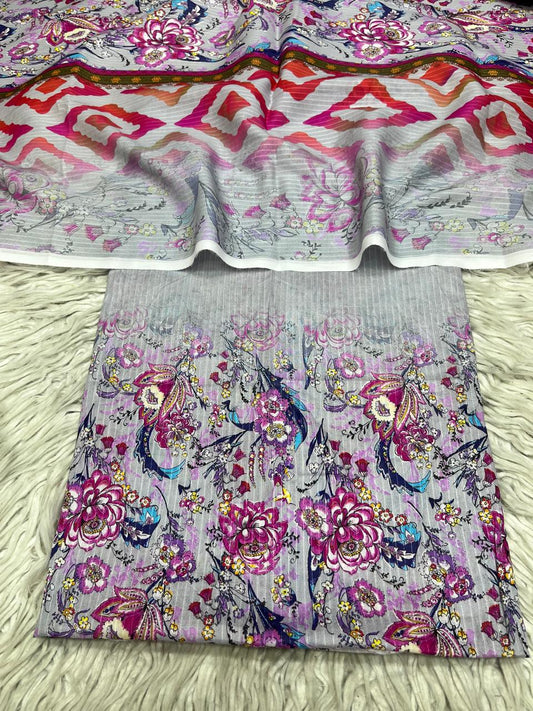 2Pc Sapphire Lawn Bana Dora Kameez & Printed Lawn Duppata Vol-3204