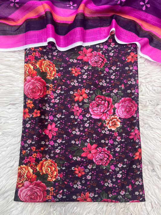 3Pc Chamki Lawn By Jazmin Unstich Suit Vol-3221