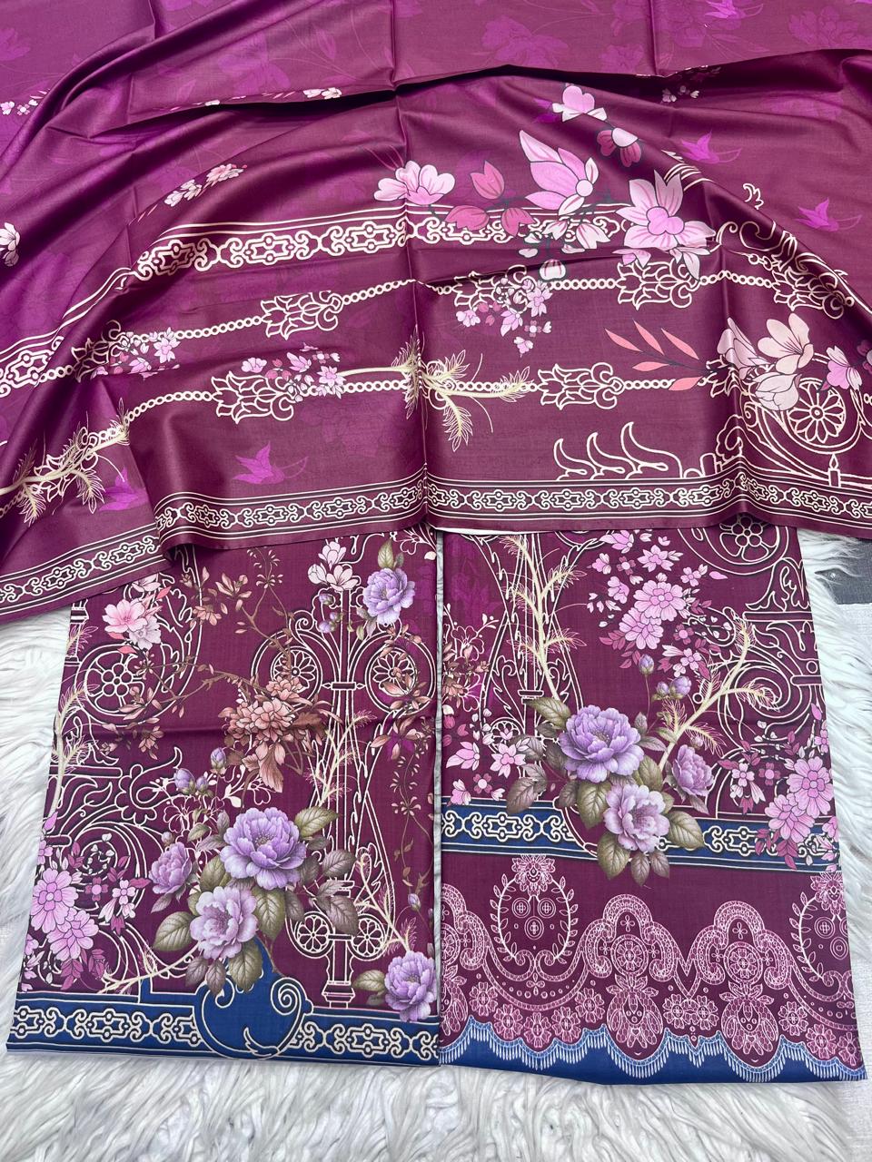 2Pc Linen Kameez & Dupatta Suit - 0081