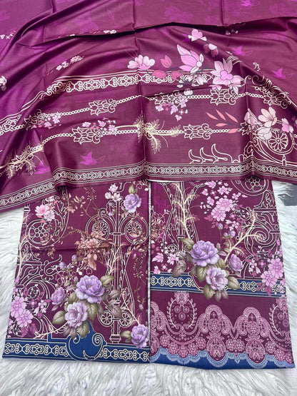 2Pc Linen Kameez & Dupatta Suit - 0081