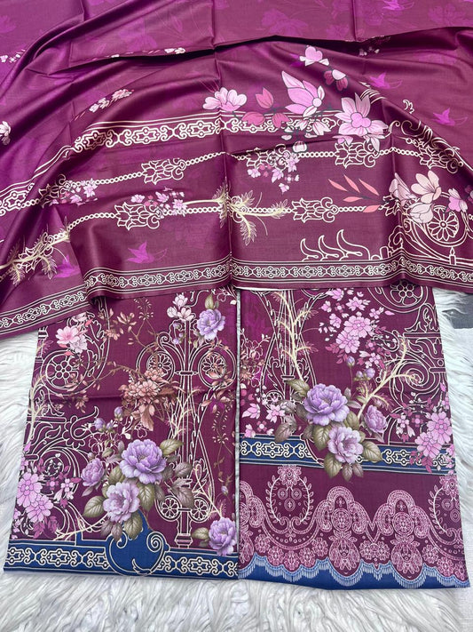 2Pc Linen Kameez & Dupatta Suit - 0081