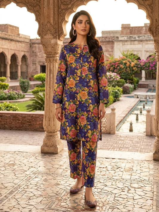 2Pc Lawn Bana Dora Unstitched Suit 495