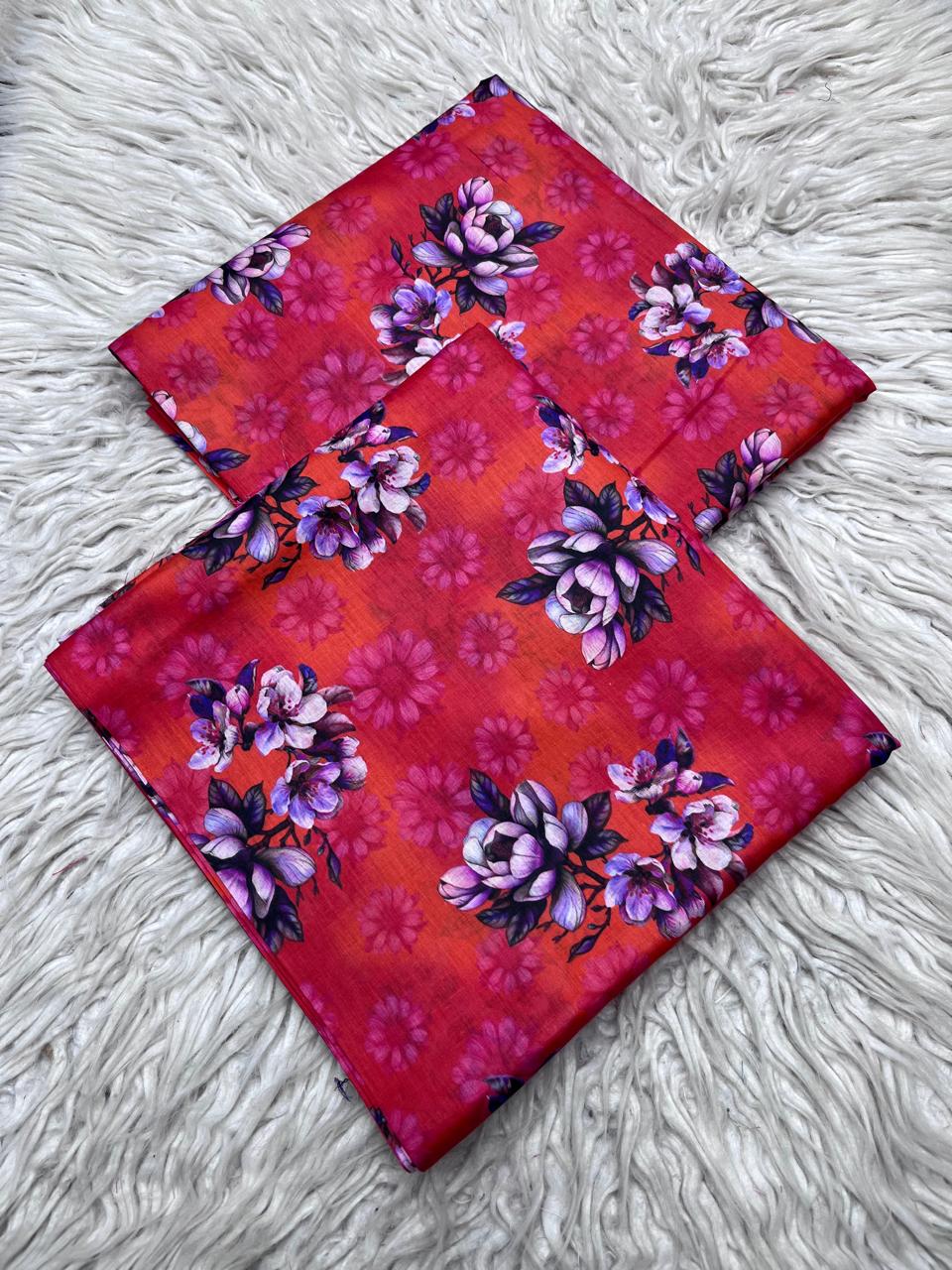 2Pc Lawn Allover Digital Printed Unstitched Suit Vol-0145