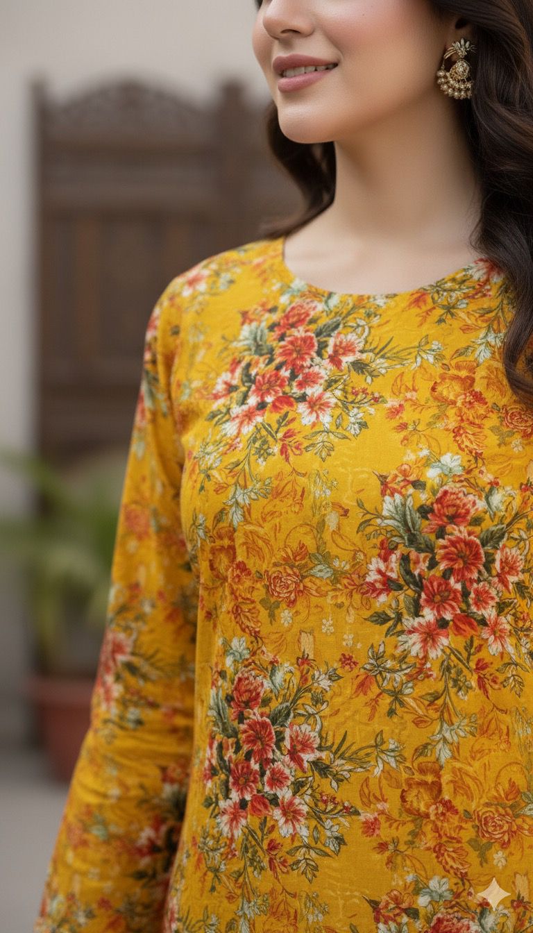 2-Piece Taweera Cotton Allover Suit D-40818